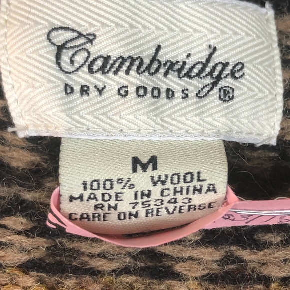 Cambridge Dry Goods Tan and Black Zip Front Cardigan Sweater Medium - Picture 5 of 6